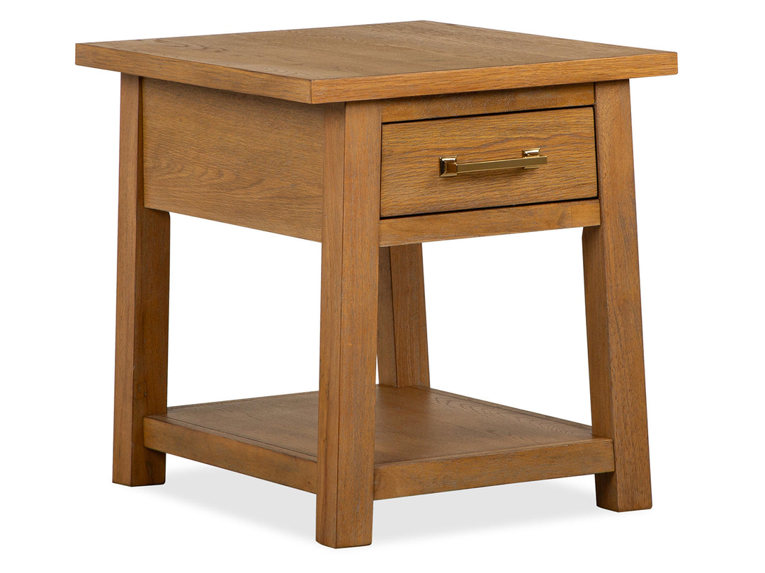 Lindon Belgian Wheat Drawer End Table - T5570-02