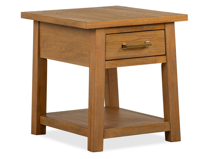Lindon Belgian Wheat Drawer End Table - T5570-02