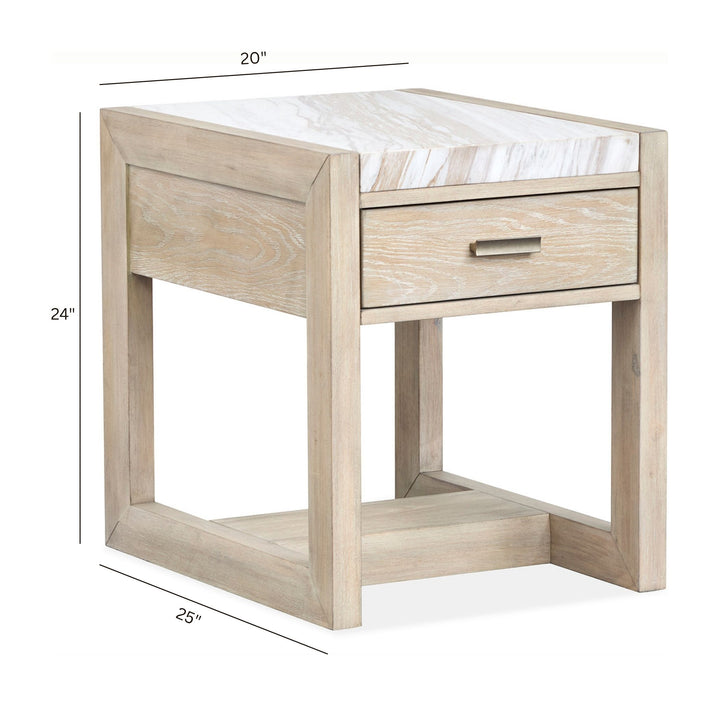 Preston Gallery Buff And Antique Silver Rectangular End Table - T5941-03