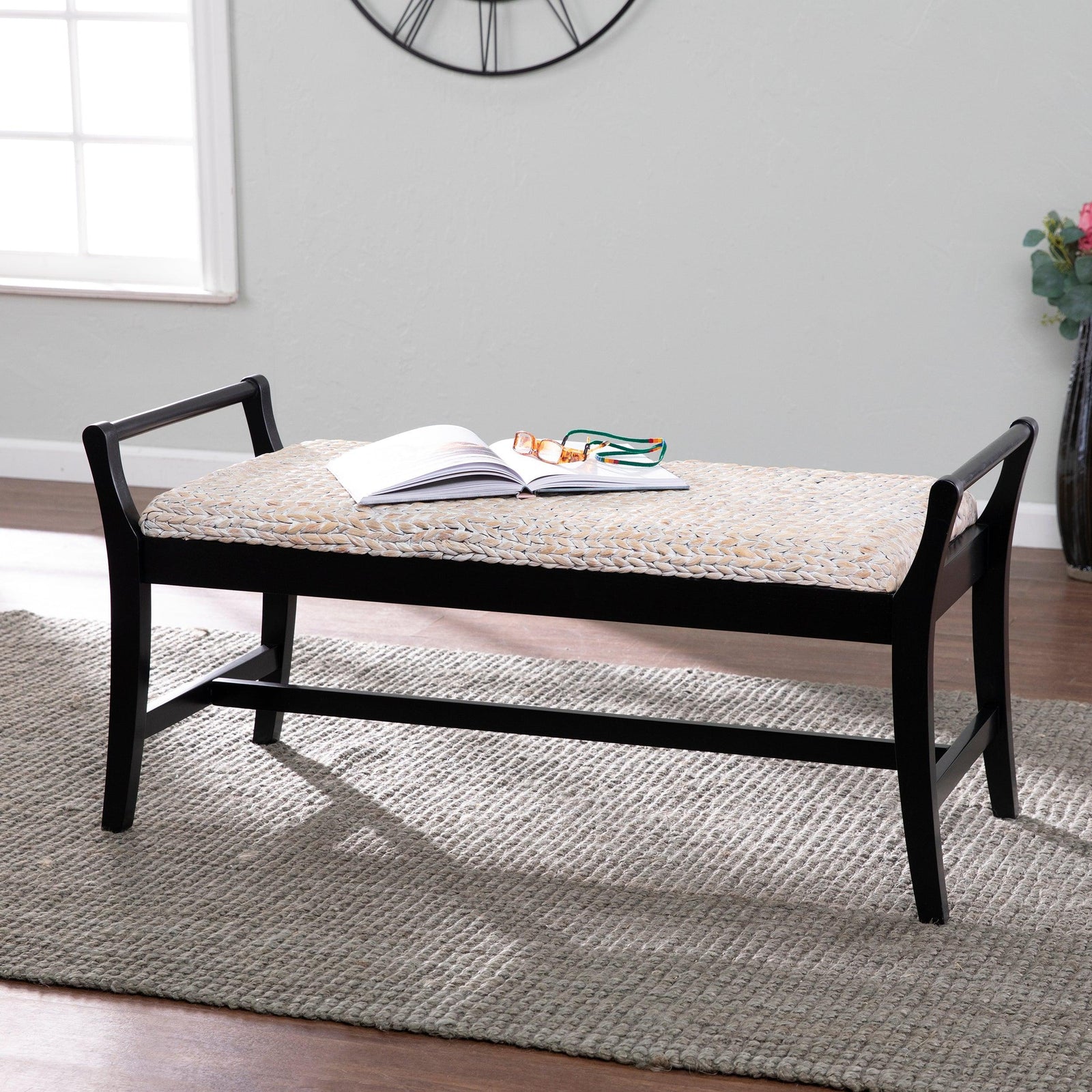SEI Furniture Kellworth Water Hyacinth Bench BENCHES