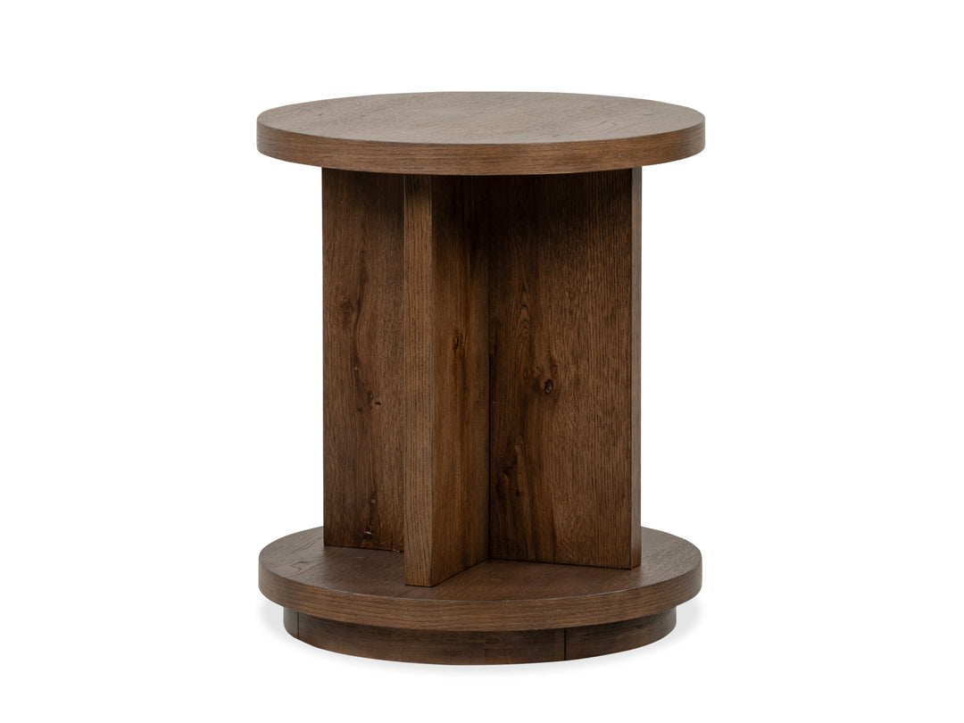 Oswald Brown Round End Table - T6576-05