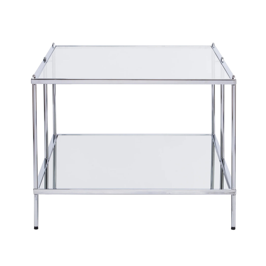 Knox Glam Mirrored Cocktail Table - Chrome - AmericanHomeFurniture