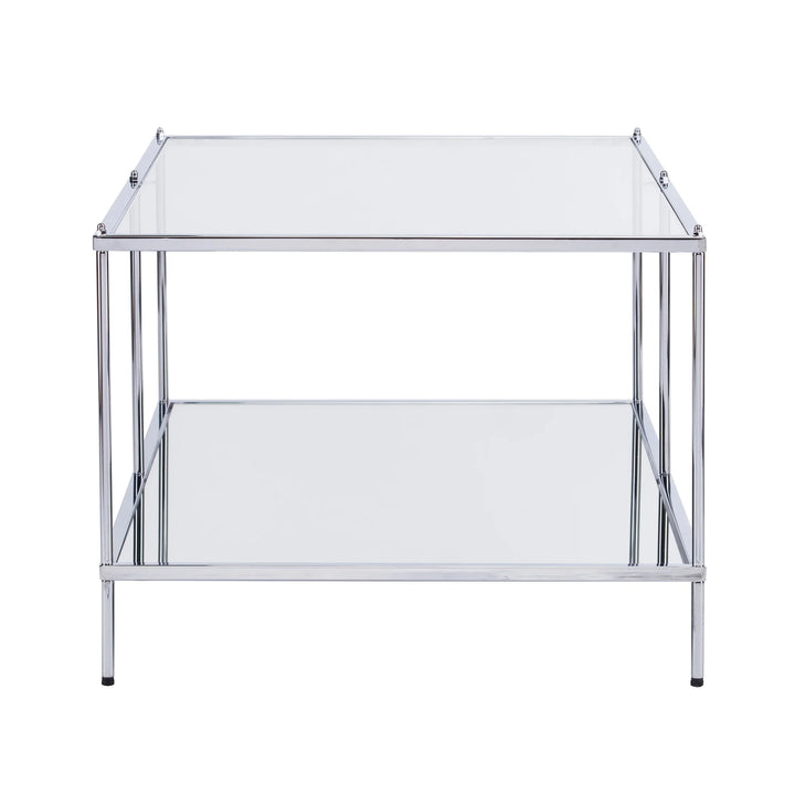 Knox Glam Mirrored Cocktail Table - Chrome - AmericanHomeFurniture