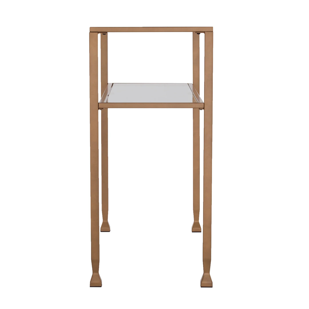Jaymes Gold Metal and Glass Console Table - AmericanHomeFurniture