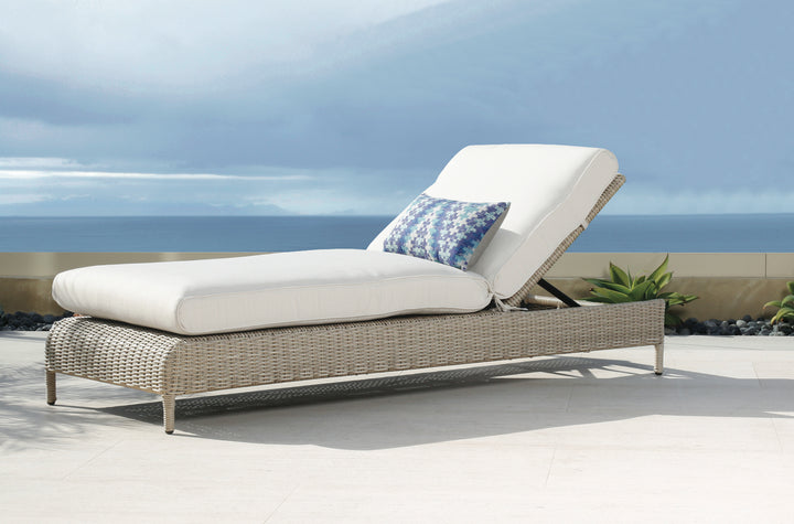 American Home Furniture | Sunset West - Manhattan Adjustable Chaise in Linen Canvas w/ Self Welt