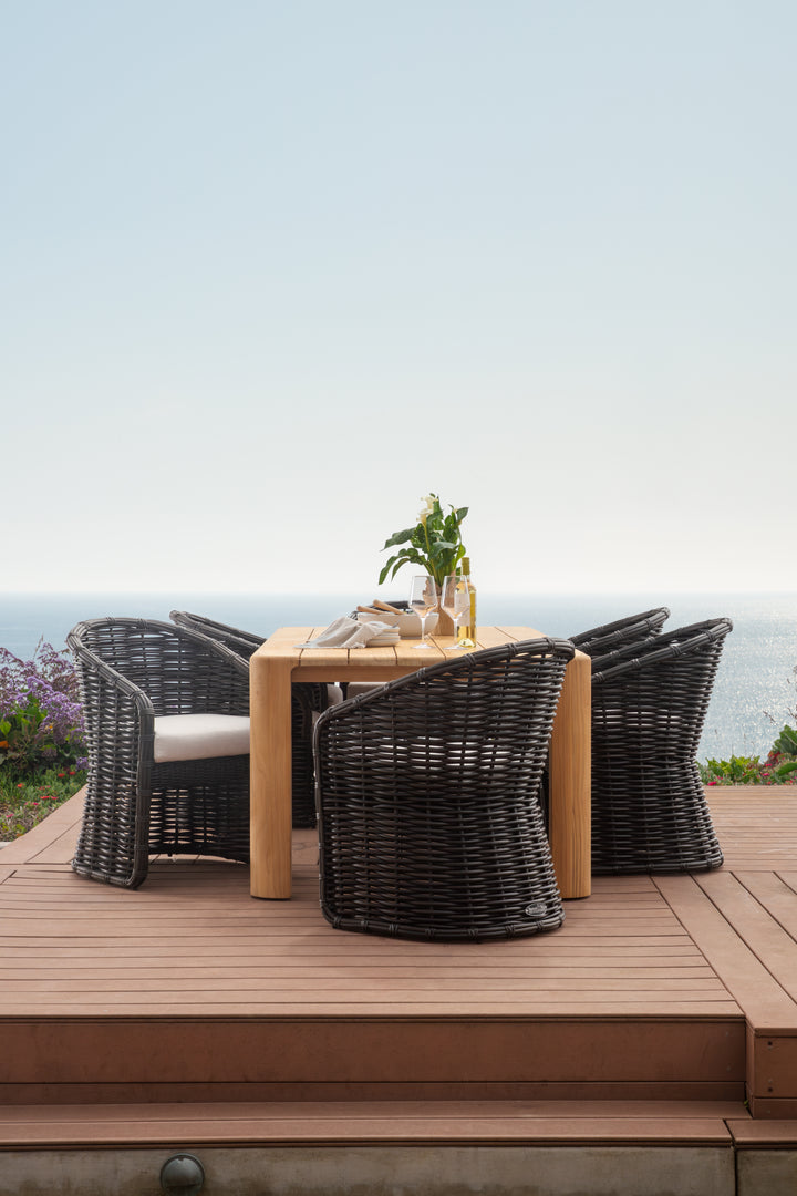 Cabo Dining Chair in Soothe Pearl w/ Flange Welt