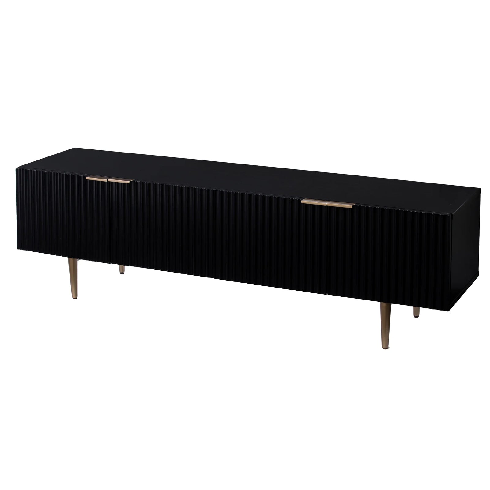SEI Furniture Pilston 4-Door Media Console - Black MEDIA + TV STANDS