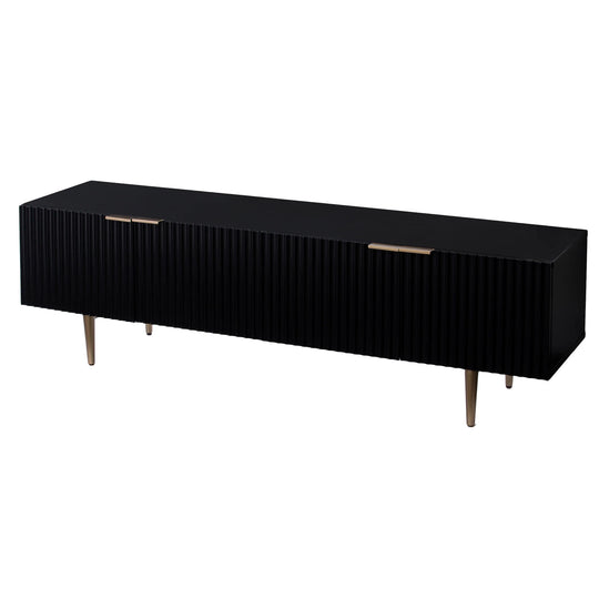 SEI Furniture Pilston 4-Door Media Console - Black MEDIA + TV STANDS
