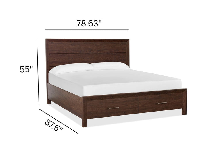 Merrifield Raisin Black King Panel Storage Bed - B6308-64A