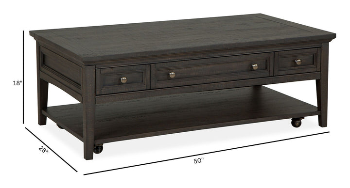 Westley Falls Graphite Rectangular Cocktail Table With Casters - T4399-43