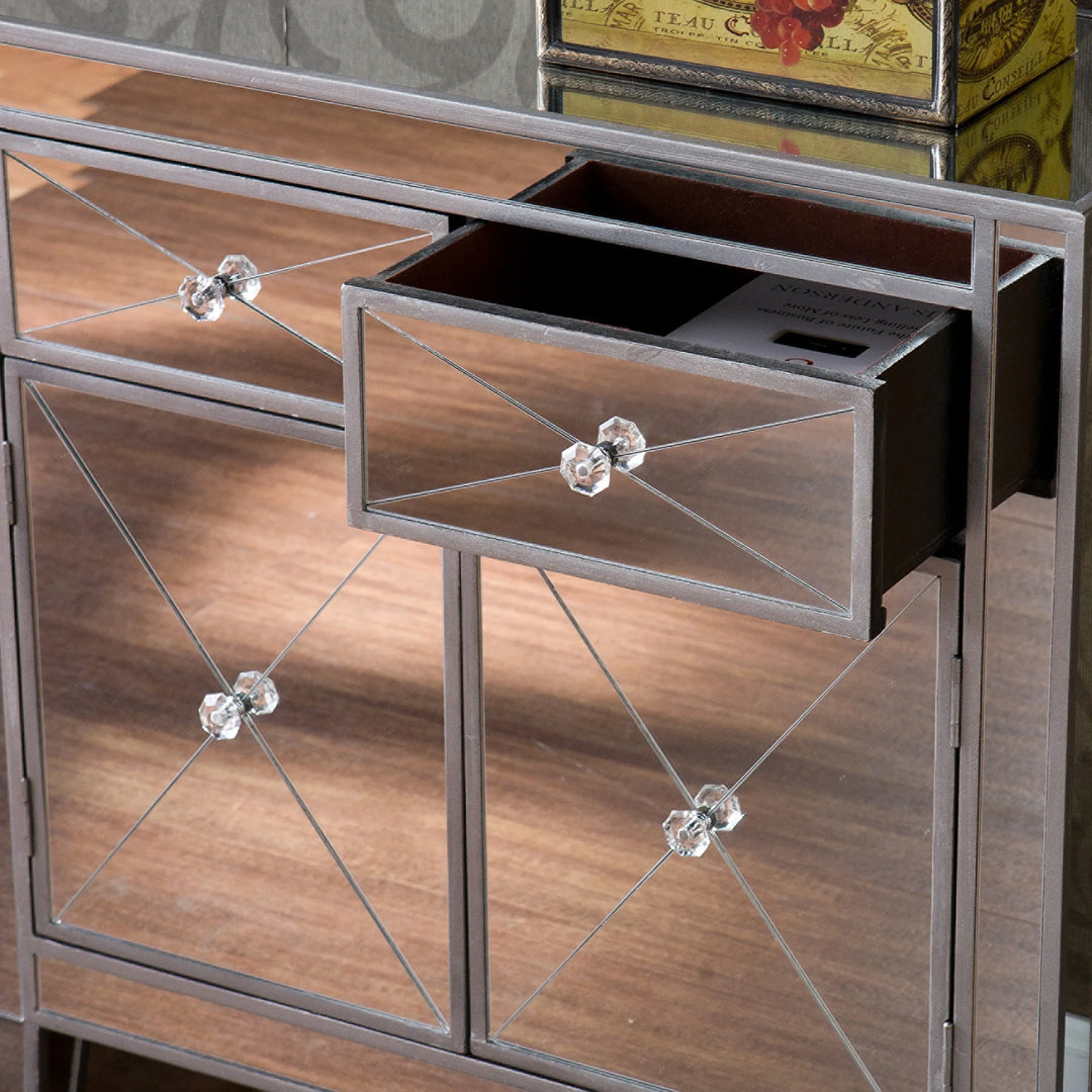 Mirage Mirrored Accent Cabinet - AmericanHomeFurniture