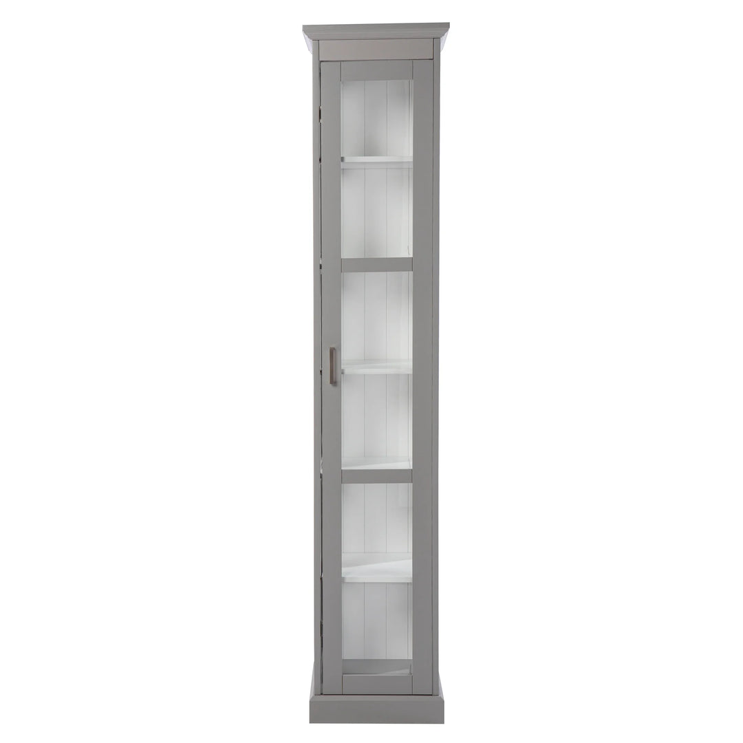Balterley Curio Cabinet with Glass Door - Gray - AmericanHomeFurniture