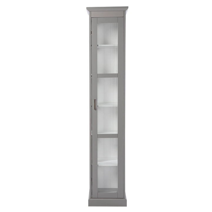 Balterley Curio Cabinet with Glass Door - Gray - AmericanHomeFurniture