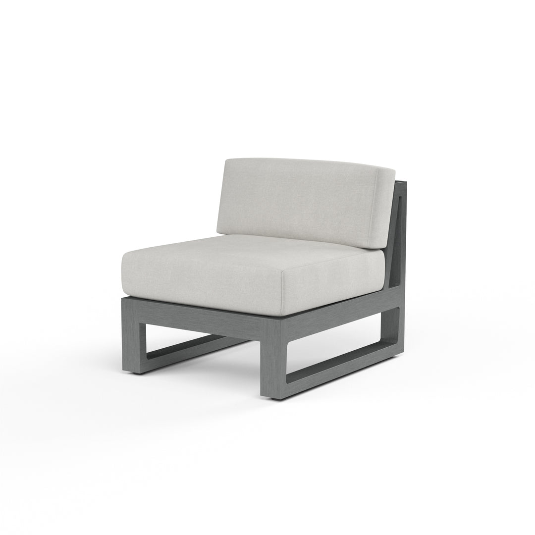 American Home Furniture | Sunset West - Redondo Armless Club in Cast Silver, No Welt