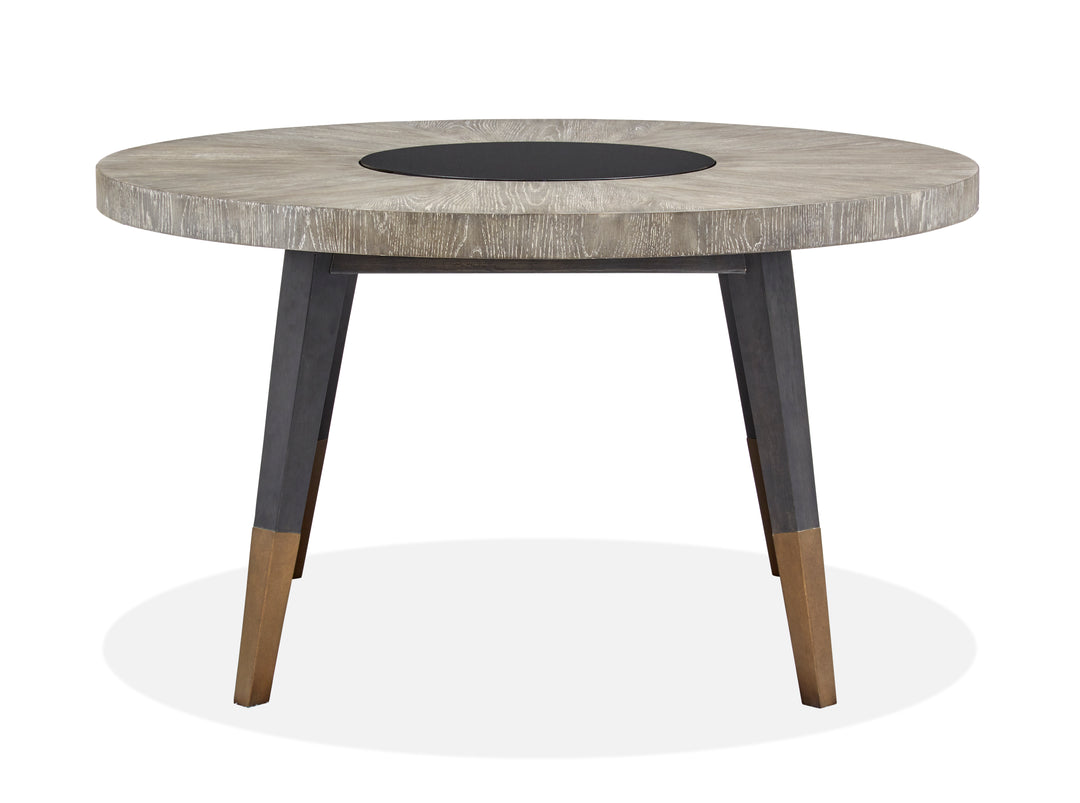 Ryker Nocturn Black And Coventry Grey Round Dining Table - D5013-24