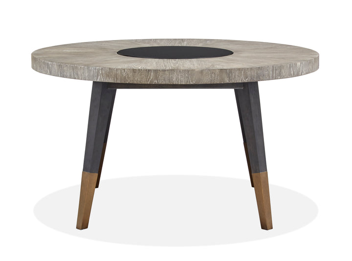 Ryker Nocturn Black And Coventry Grey Round Dining Table - D5013-24