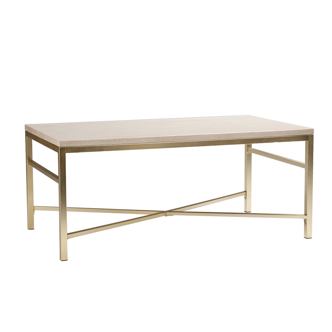 American Home Furniture | SEI Furniture - Orinda Faux Stone Cocktail Table - Travertine