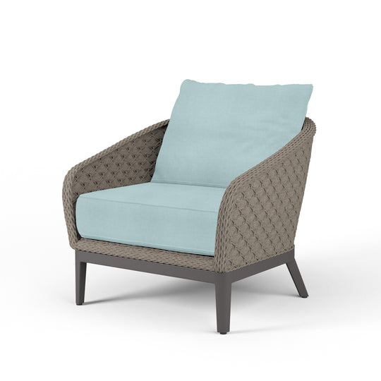 Marbella Club Chair in Dupione Celeste, No Welt