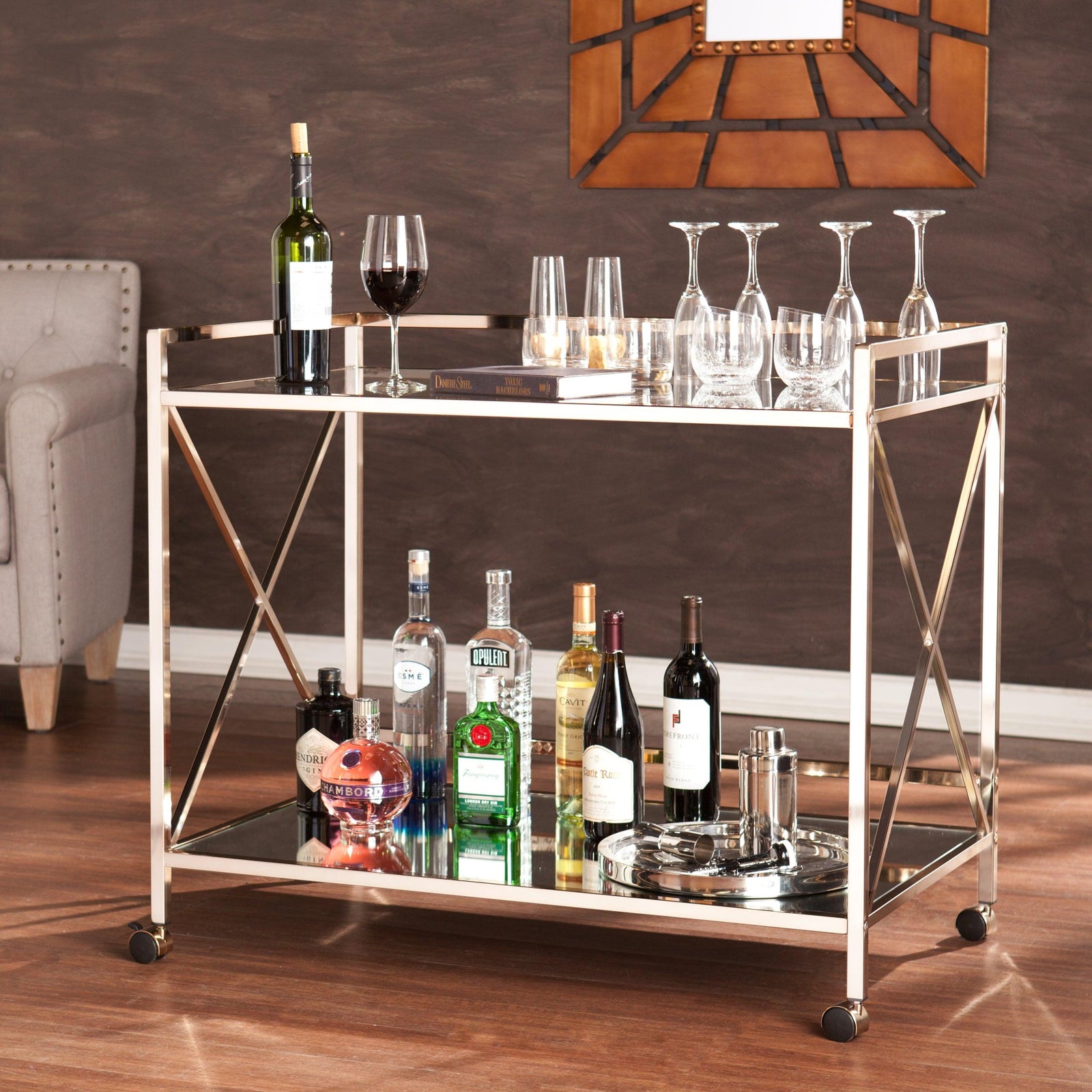 SEI Furniture Maxton Bar Cart BAR + BAR CARTS