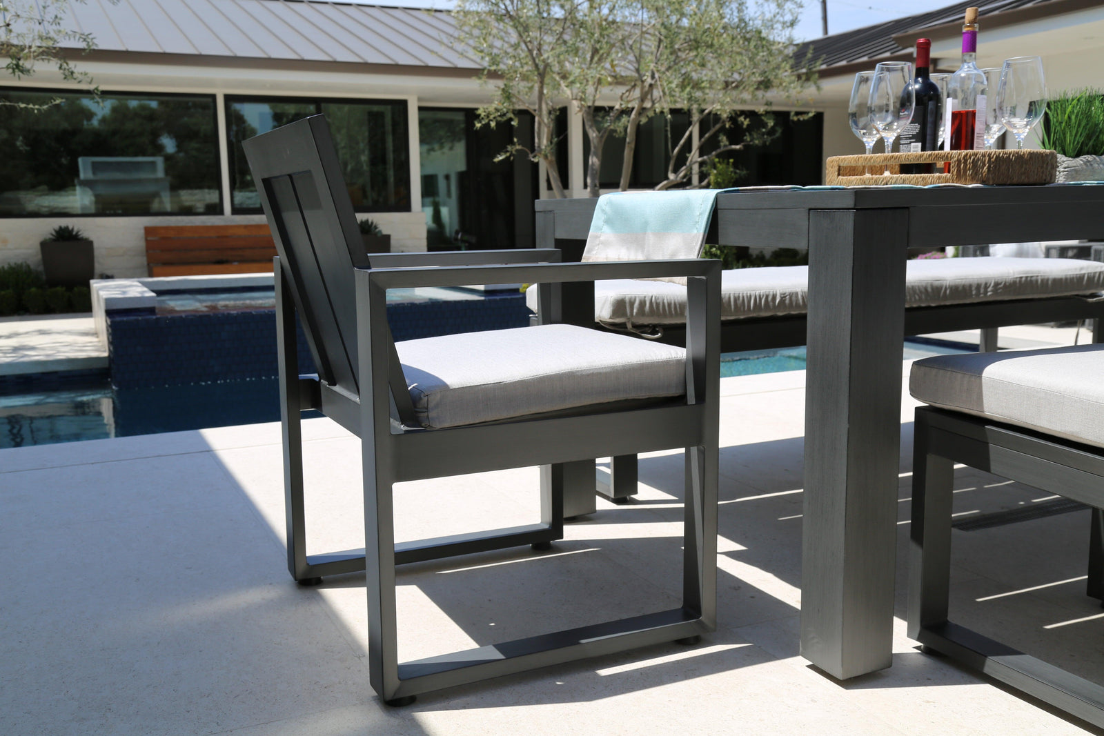 American Home Furniture | Sunset West - Redondo Dining Chair in Cast Silver, No Welt