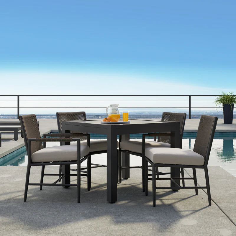 Pietra Dining Chair in Dupione Celeste, No Welt
