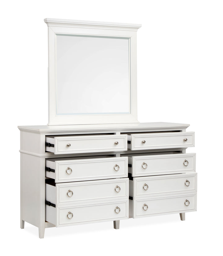 Juniper Hill Whisper White Double Drawer Dresser With Landscape Mirror - B6478-2240