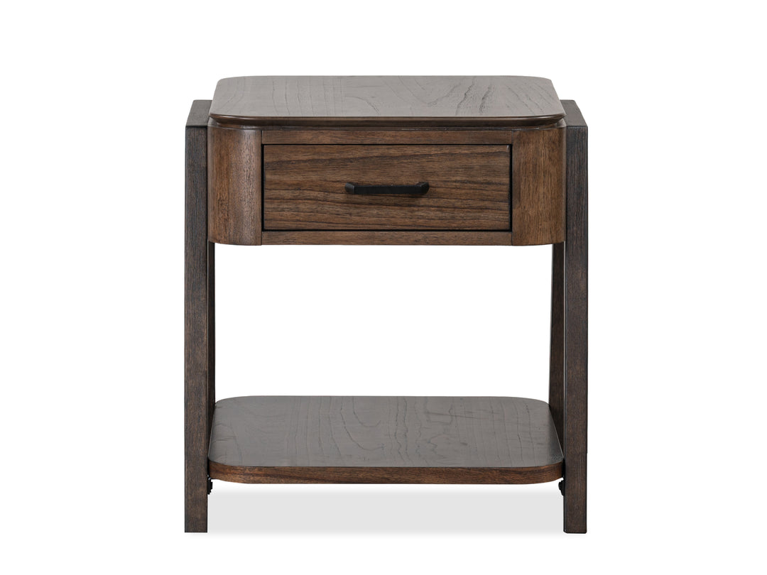 Hallie Milk Chocolate And Dark Chocolate Rectangular End Table - T6355-03