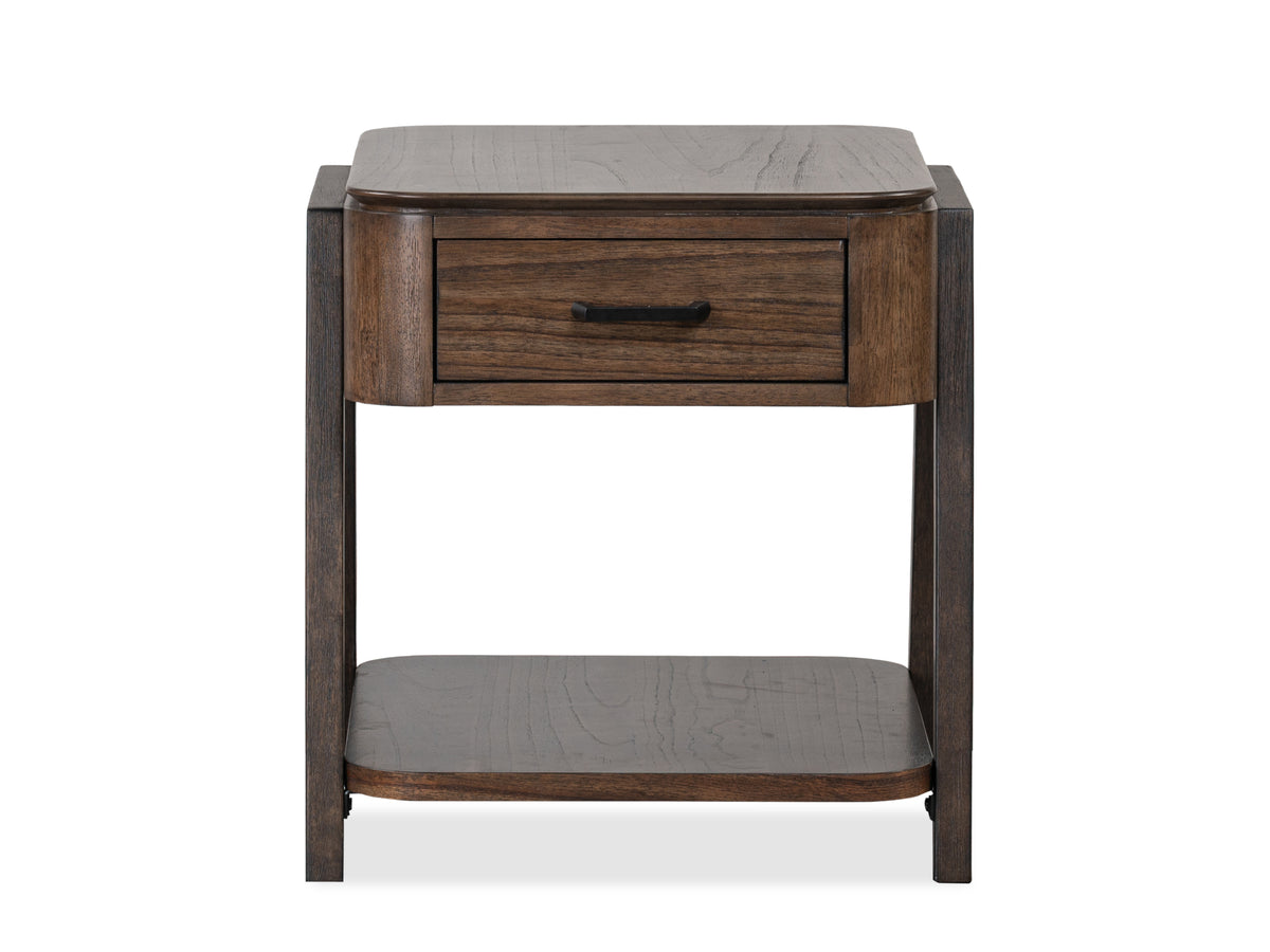 Hallie Milk Chocolate And Dark Chocolate Rectangular End Table - T6355-03