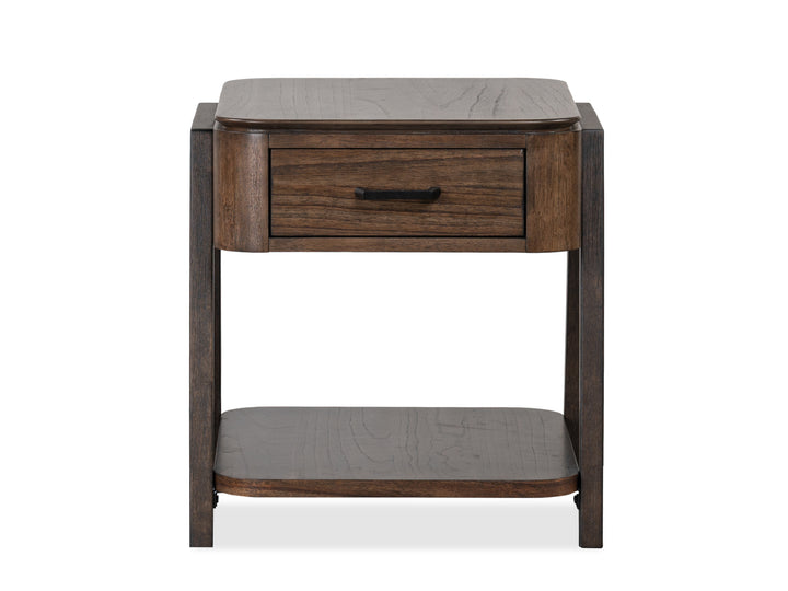 Hallie Milk Chocolate And Dark Chocolate Rectangular End Table - T6355-03
