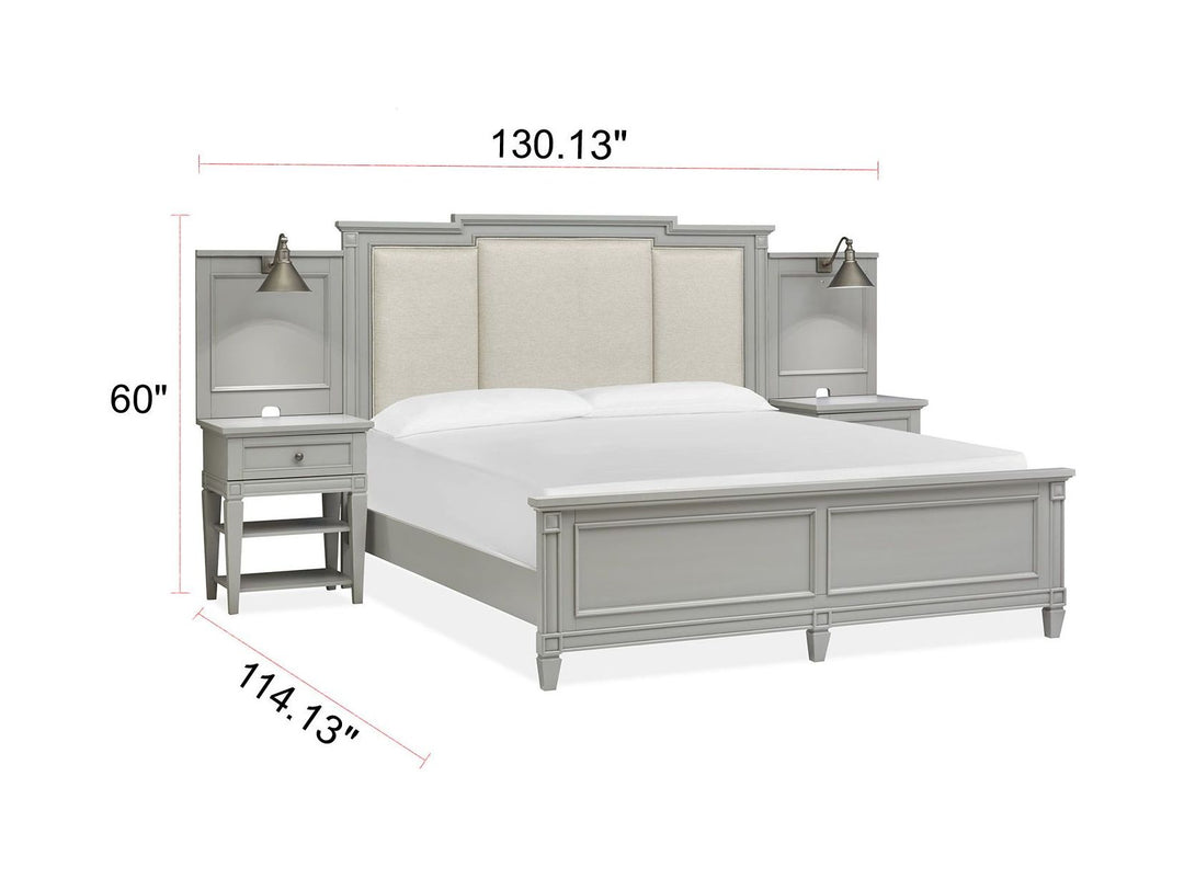 Glenbrook Pebble King Upholstered Wall Bed - B5668-65B