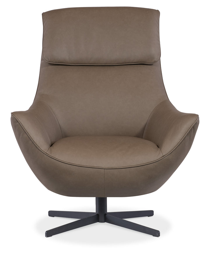 American Home Furniture | Hooker Furniture - Hughes Swivel Chair - Brown