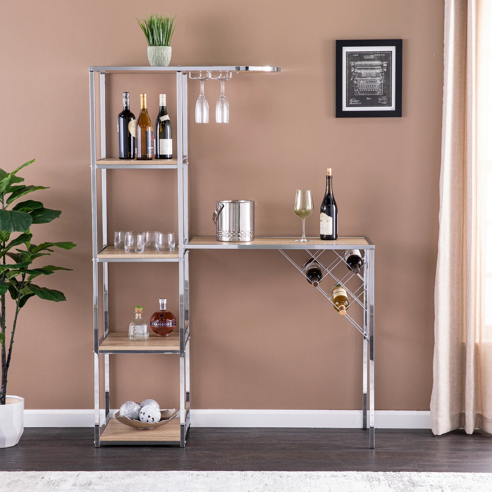SEI Furniture Northdom Serving Table w/ Bar Storage BAR + BAR CARTS