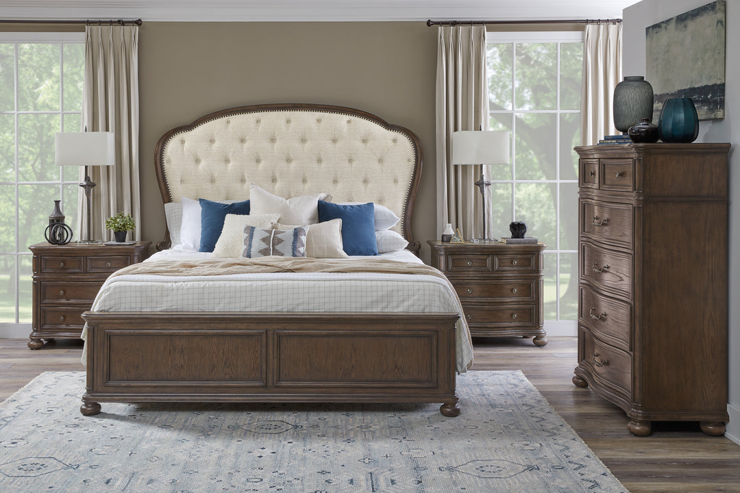 Saddle Creek Timber Brown California King Upholstered Bed - P412-BR-K6