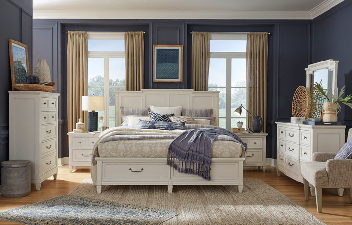 Willowbrook Egg Shell White Queen Panel Storage Bed - B5324-54A