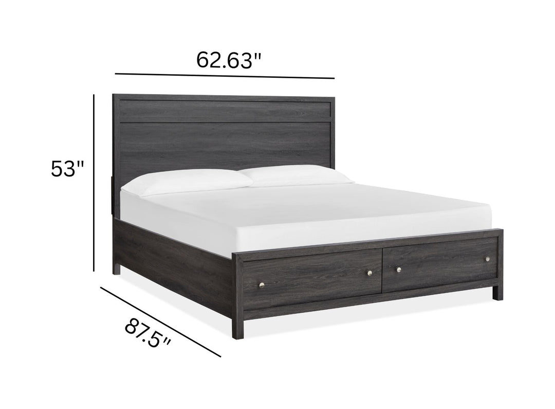 Merrifield Raisin Black Queen Panel Storage Bed - B6308-54A