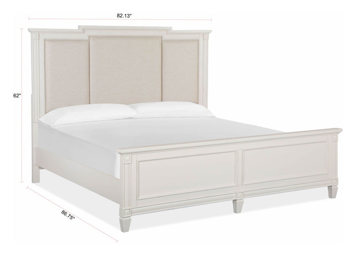 Willowbrook Egg Shell White King Panel Upholstered Bed - B5324-65