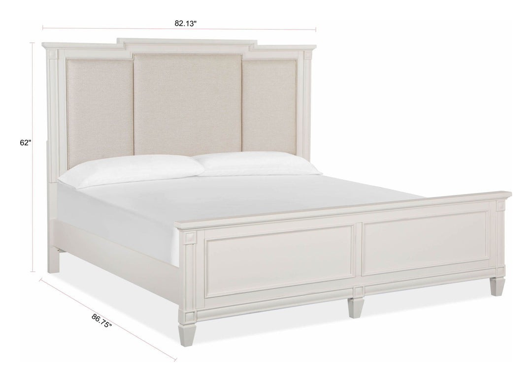 Willowbrook Egg Shell White Panel Upholstered Bed