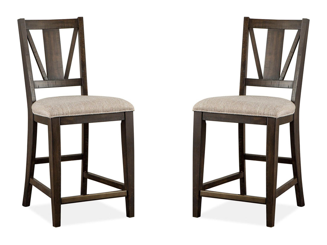 Westley Falls Graphite Upholstered Counter Chair - Set of 2 - D4399-82