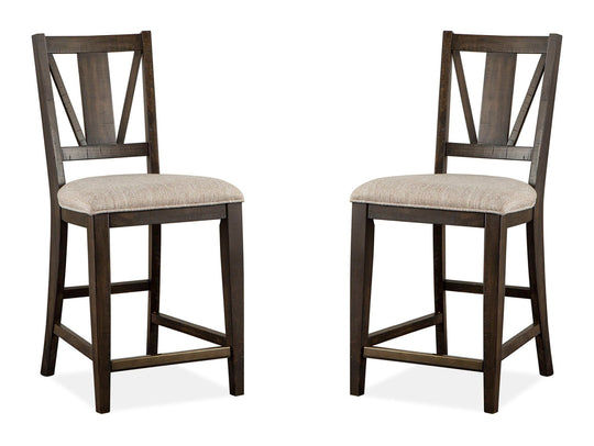 Westley Falls Graphite Upholstered Counter Chair - Set of 2 - D4399-82