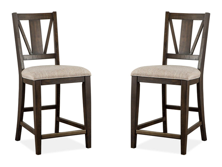 Westley Falls Graphite Upholstered Counter Chair - Set of 2 - D4399-82