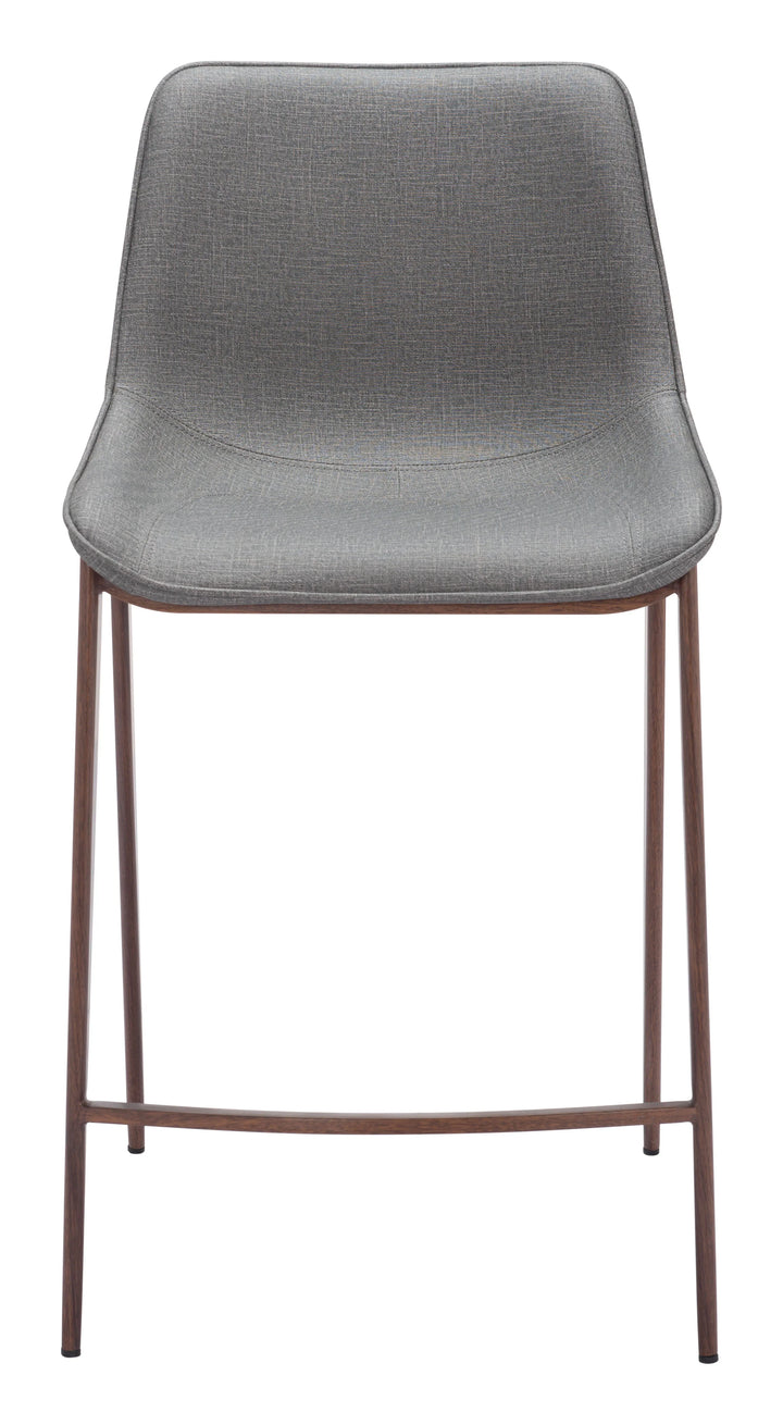 Magnus Counter Stool (Set of 2) Slate Gray & Walnut - AmericanHomeFurniture