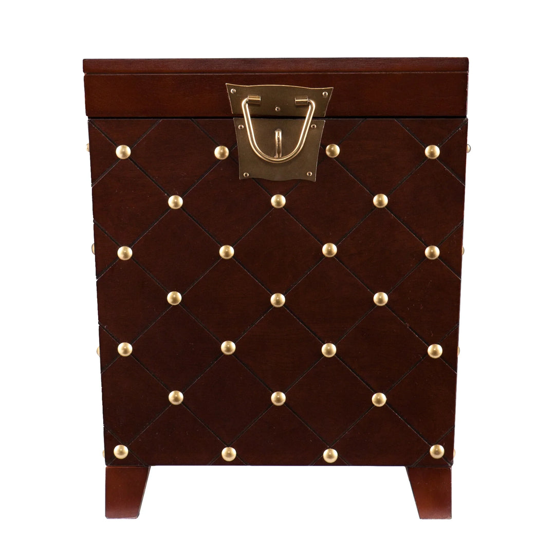 Nailhead End Table Trunk - Espresso - AmericanHomeFurniture