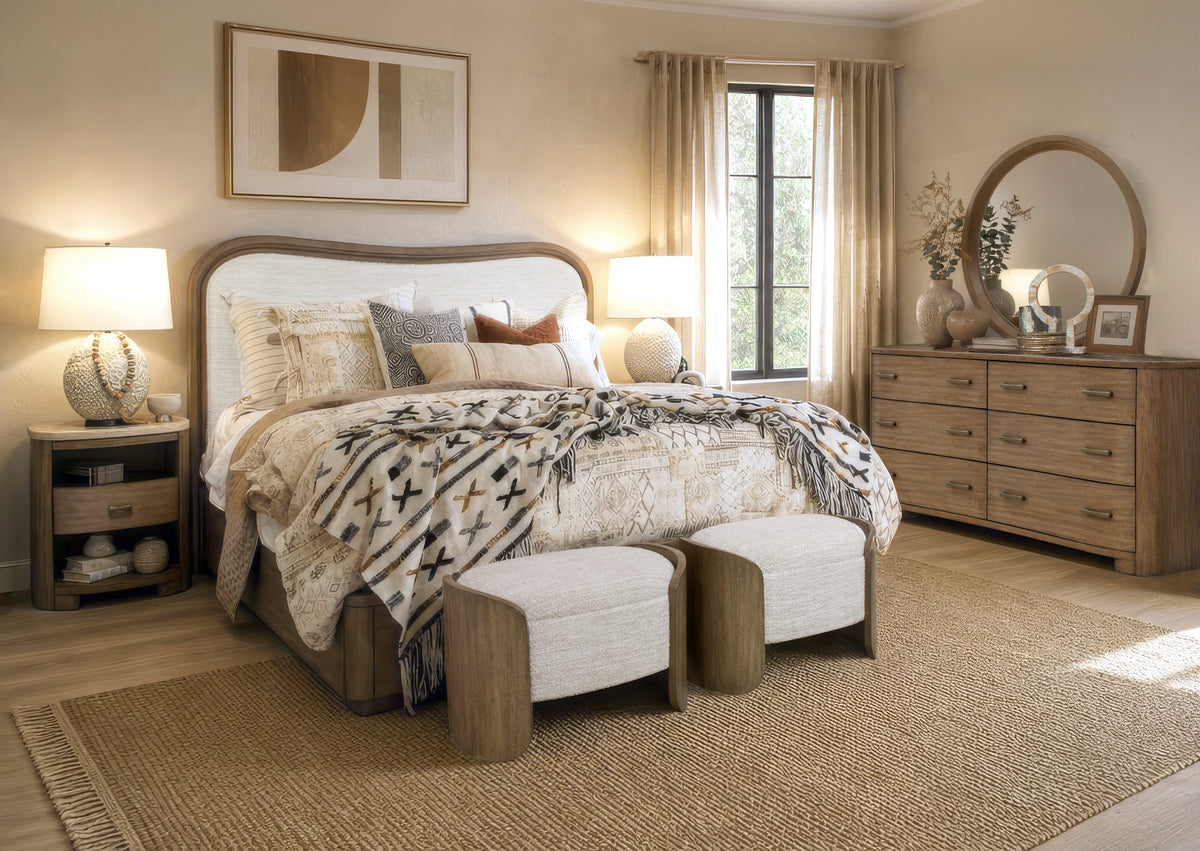 Leeza Brown Double Drawer Dresser With Mirror - BP432-100110