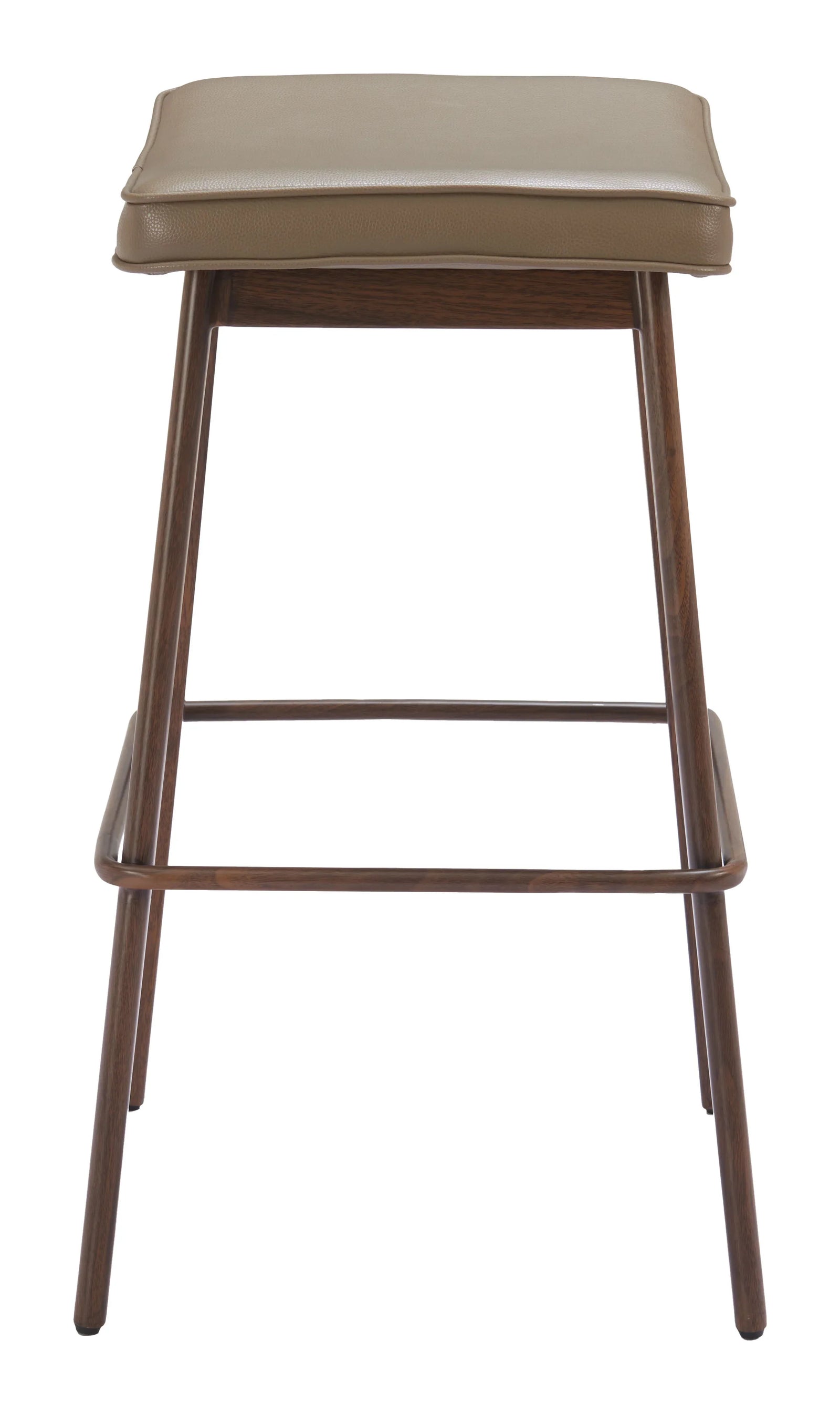 Zuo Divat Barstool (Set of 2) Taupe & Walnut BAR STOOLS + COUNTER STOOLS