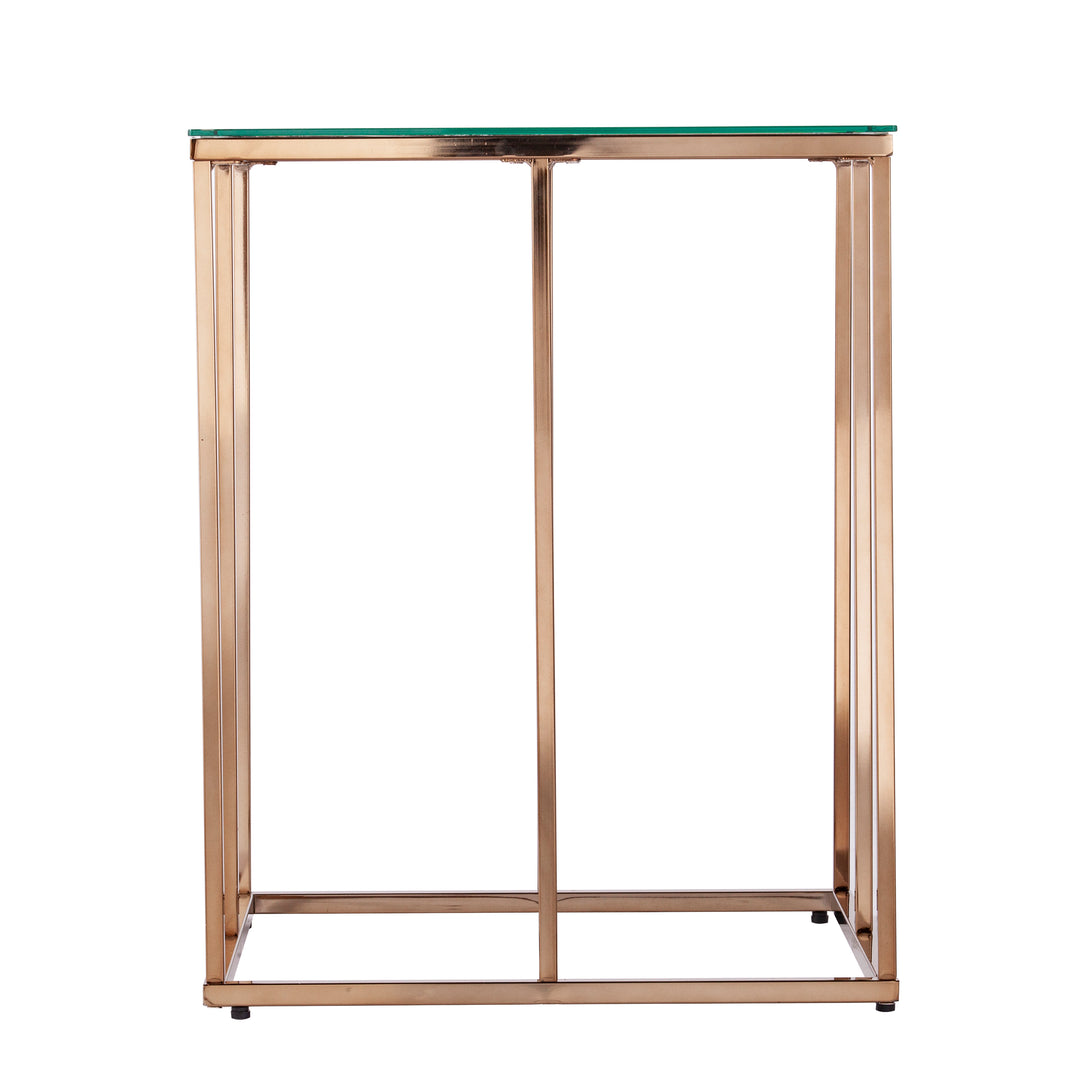 American Home Furniture | SEI Furniture - Nicholance Contemporary End Table w/ Glass Top