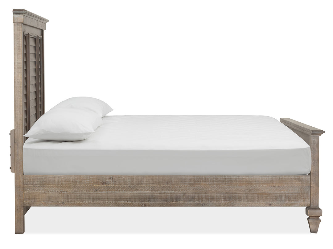 Lancaster Dovetail Grey Queen Shutter Panel Bed - B4352-55