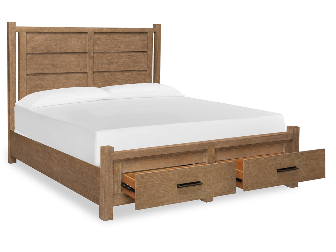 Plum Creek Sierra Brown Queen Panel Storage Bed - B5768-54A