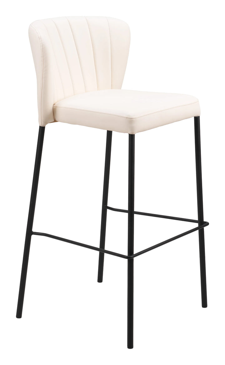 Linz Barstool (Set of 2) Cream - AmericanHomeFurniture