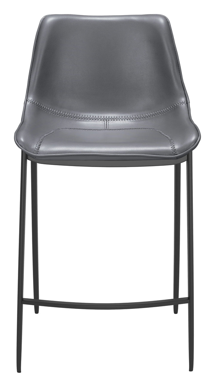 Magnus Counter Stool (Set of 2) Dark Gray & Black - AmericanHomeFurniture