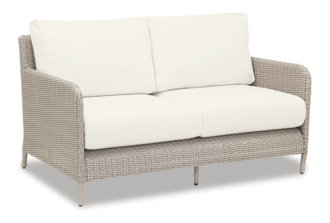 American Home Furniture | Sunset West - Manhattan Loveseat in Linen Canvas w/ Self Welt